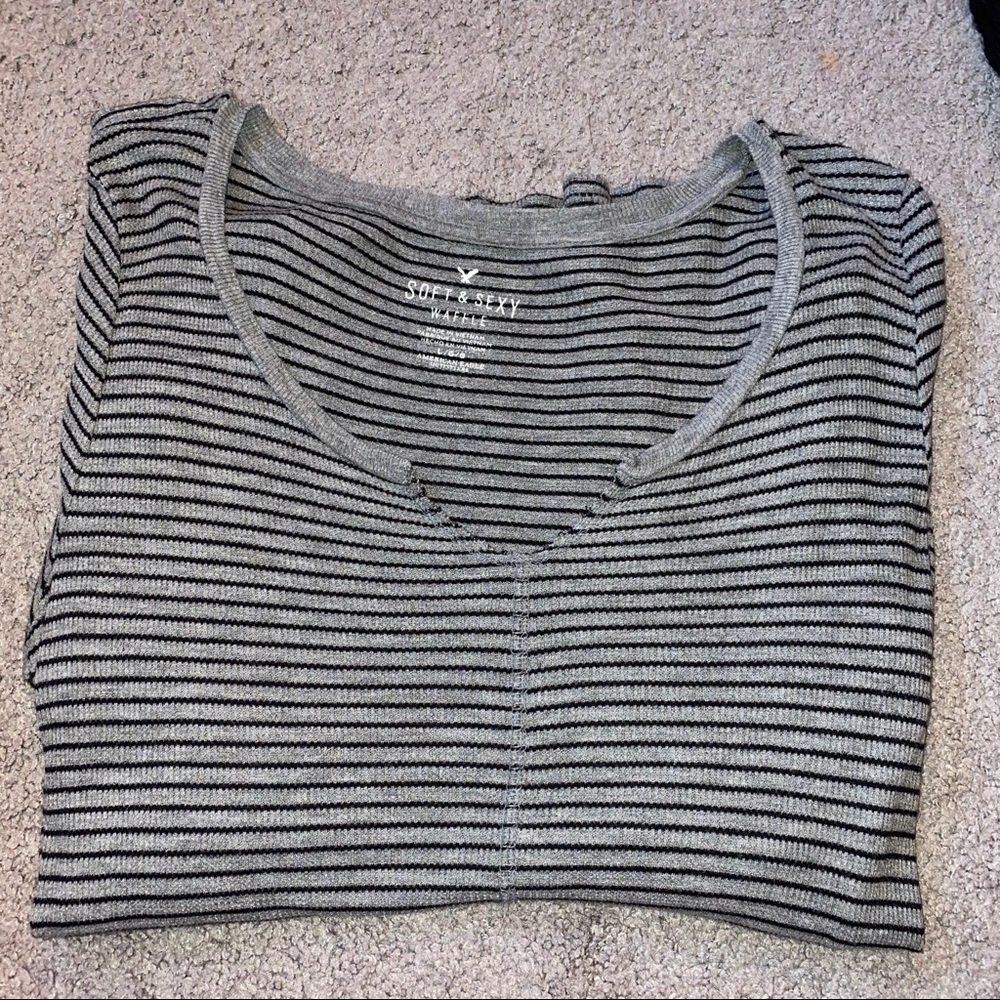 Striped Soft and Flowy Waffle Long Sleeve
